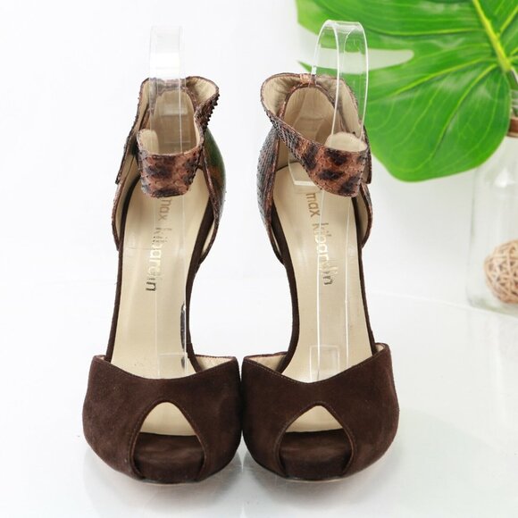 Max Kibardin Women Iruwa Sandal Size 8.5 Brown Leopard Ankle Strap Sculpted Heel - Picture 2 of 12